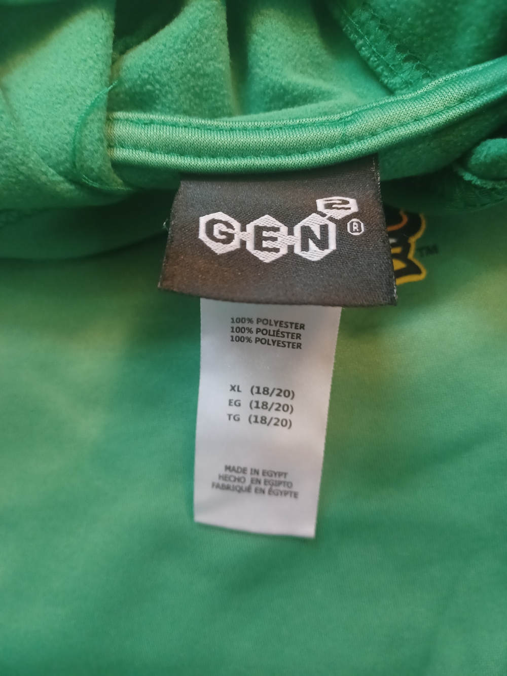 Gen2 Oregon Ducks Green Hoodie with Yellow Logo Youth Size XL (18-20) - Picture 2 of 8